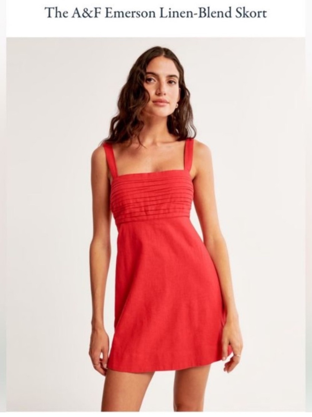 Abercrombie & Fitch Red Linen-Blend Mini Dress with Skort Women's Size M